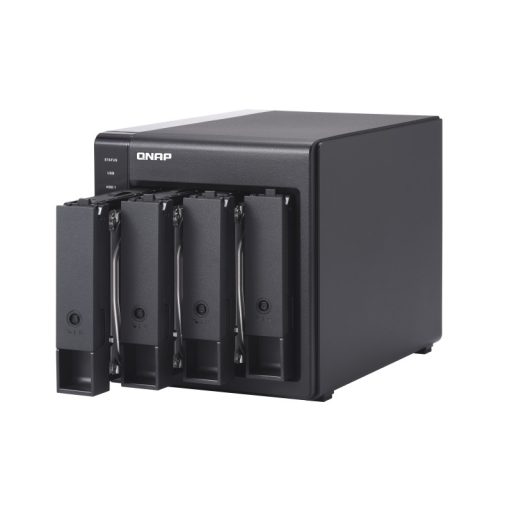 QNAP TR-004 tárolóegység burkolat HDD/SSD ház Fekete 2.5/3.5"