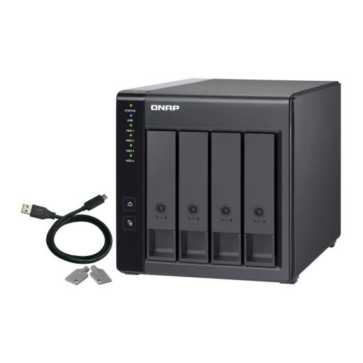 QNAP TR-004 tárolóegység burkolat HDD/SSD ház Fekete 2.5/3.5"