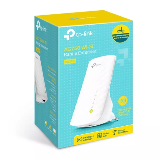 TP-Link RE200 hálózati bővítő Hálózati jelismétlő Fehér 10, 100 Mbit/s