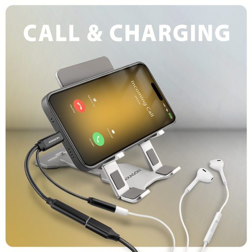 Axagon ADA-HCPD audio kábel 0,1 M USB-C, 3.5 mm USB-C Fekete