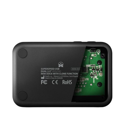 Axagon ADSA-D25 dokkoló állomás tárolóegységhez USB 3.2 Gen 1 (3.1 Gen 1) Type micro-B Fekete