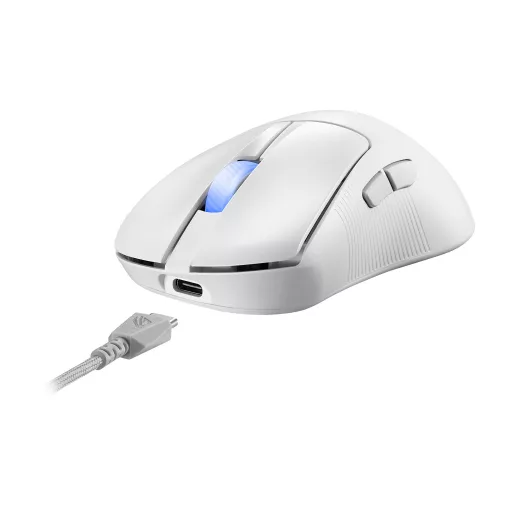 ASUS ROG Keris II Ace Wireless AimPoint White egér Játék Jobbkezes RF Wireless + Bluetooth + USB Type-A Optikai 42000 DPI