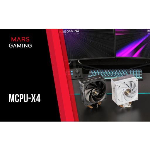 Mars Gaming MCPU-X4 Processzor Hűtő 12 cm Fekete 1 db