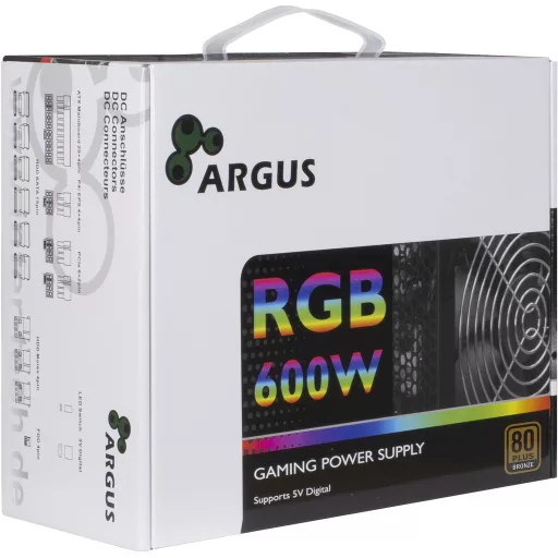 Inter-Tech Argus RGB-600W II 20+4 pin ATX ATX Fekete