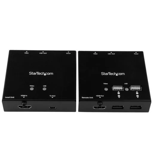 StarTech.com ST121USBHD audió/videó jeltovábbító AV adó- és vevőegység Fekete