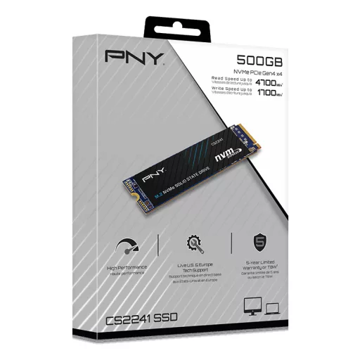PNY M280CS2241-500-RB 500 GB M.2 PCI Express 4.0 NVMe 3D NAND