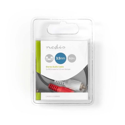 Nedis CAGB22255BK02 audio kábel 0,2 M 2 x RCA 3.5mm Fekete