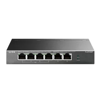   TP-Link TL-SF1006P hálózati kapcsoló Beállítást nem igénylő (unmanaged) Fast Ethernet (10/100) Ethernet-áramellátás (PoE) támogatása Fekete