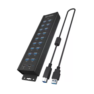 ICY BOX IB-HUB1720-U3 Fekete