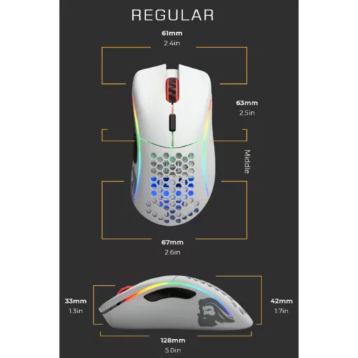 Glorious Gaming Model D egér Játék Jobbkezes USB A típus Optikai 12000 DPI