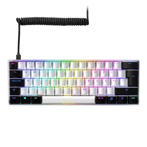 Sharkoon SGK50 S4 billentyűzet Játék RF Wireless + USB QWERTY Portugál Fehér