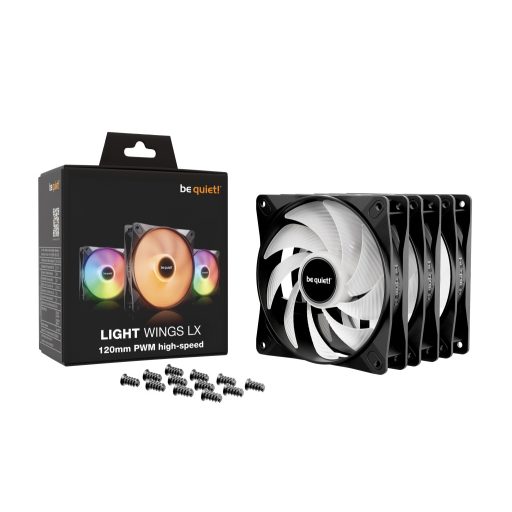 be quiet! LIGHT WINGS LX 120mm PWM High Speed 3-Pack Black 12 cm Fekete 3 db