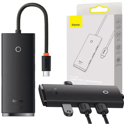 Baseus WKQX030301 hálózati csatlakozó USB C-típus Fekete