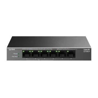   TP-Link LiteWave LS106LP hálózati kapcsoló Beállítást nem igénylő (unmanaged) Fast Ethernet (10/100) Ethernet-áramellátás (PoE) támogatása Fekete