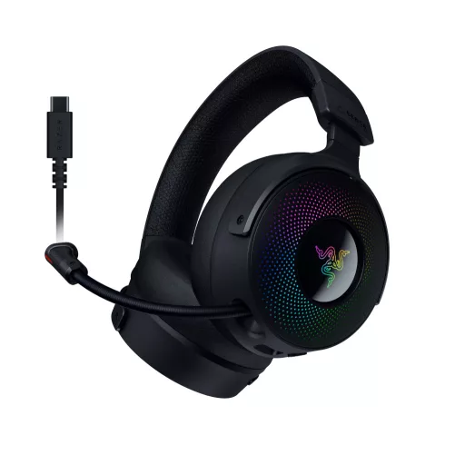 Razer Kraken V4 Pro Headset Vezetékes és vezeték nélküli Fejpánt Játék USB A típus Bluetooth Fekete