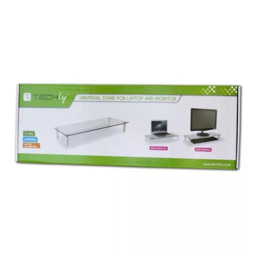 Techly ICA-MS 461 asztali TV konzol 81,3 cm (32") Átlátszó