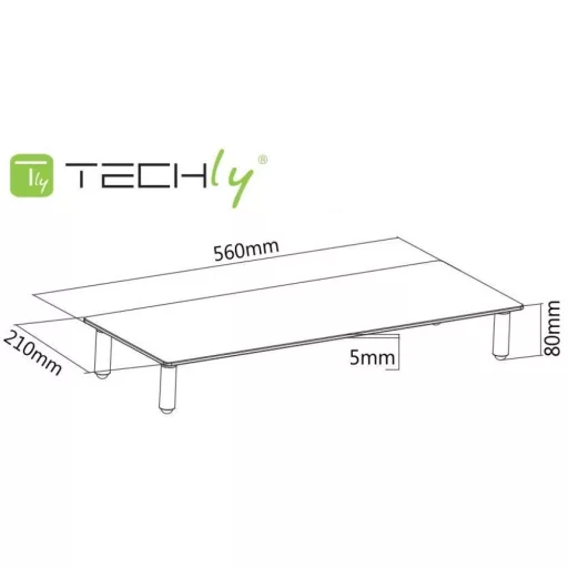 Techly ICA-MS 461 asztali TV konzol 81,3 cm (32") Átlátszó