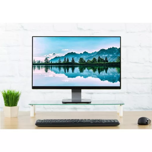 Techly ICA-MS 461 asztali TV konzol 81,3 cm (32") Átlátszó