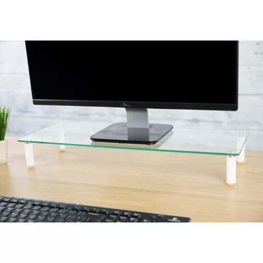 Techly ICA-MS 461 asztali TV konzol 81,3 cm (32") Átlátszó
