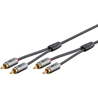 Goobay 65292 audio kábel 1 M 2 x RCA Fekete, Ezüst