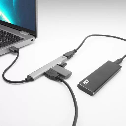 ACT AC6325 hálózati csatlakozó USB 3.2 Gen 1 (3.1 Gen 1) Type-A 5000 Mbit/s Szürke