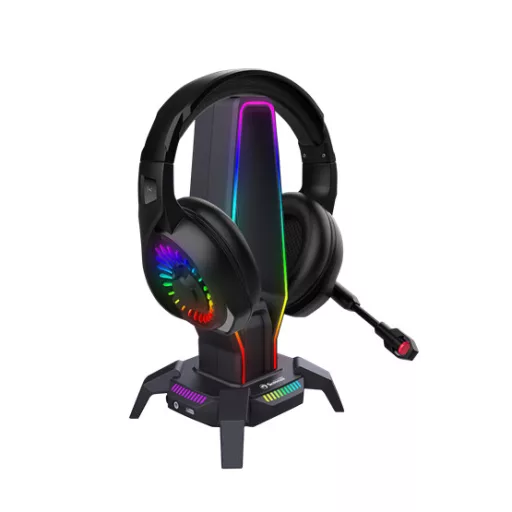 HDP MARVO Kobe 30 RGB világítású fejhallgató tartó - fekete