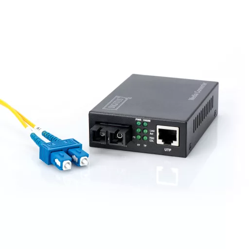 Digitus DN-82121-1 hálózati média konverter 1000 Mbit/s 1310 nm Single-mode Fekete