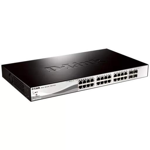 D-Link DGS-1210-28P Vezérelt L2 Gigabit Ethernet (10/100/1000) Ethernet-áramellátás (PoE) támogatása 1U