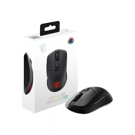 MSI VERSA 300 WIRELESS 8K egér Játék Kétkezes RF Wireless + Bluetooth + USB Type-A Optikai 2600 DPI