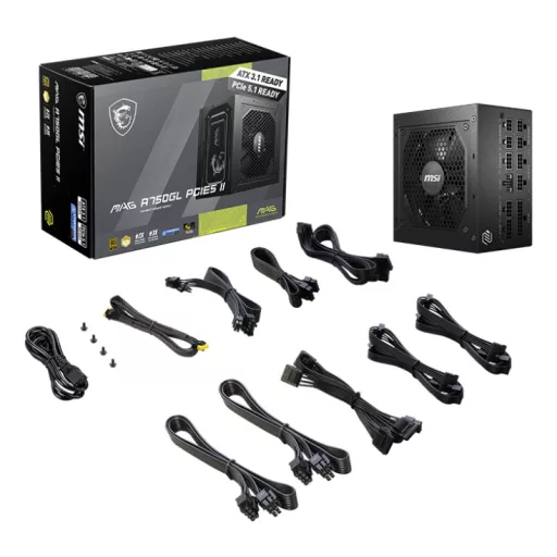 MSI MAG A750GL PCIE5 II 750 W 20+4 pin ATX ATX Fekete