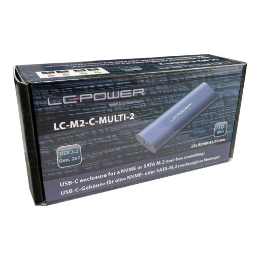 LC-Power LC-M2-C-MULTI-2 tárolóegység burkolat Külső SSD ház Antracit M.2