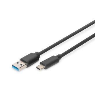   Digitus DB-300136-010-S USB kábel USB 3.2 Gen 1 (3.1 Gen 1) 1 M USB C USB A Fekete