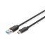 Digitus DB-300136-010-S USB kábel USB 3.2 Gen 1 (3.1 Gen 1) 1 M USB C USB A Fekete