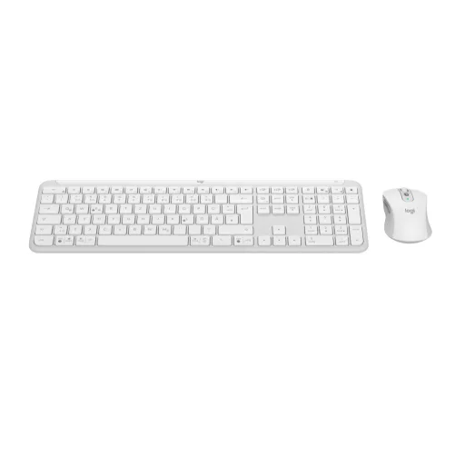 Logitech 920-012484 billentyűzet Egér mellékelve Irodai RF vezeték nélküli + Bluetooth QWERTZ Német Fehér