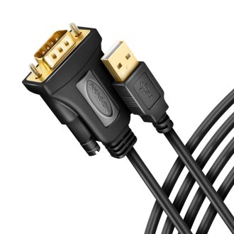   Axagon ADS-1PQN USB-A 2.0 - serial RS-232 DB9-M FTDI adapter cable 1.5m - Adapter - Digital/Daten soros kábel Fekete 1,5 M USB A típus