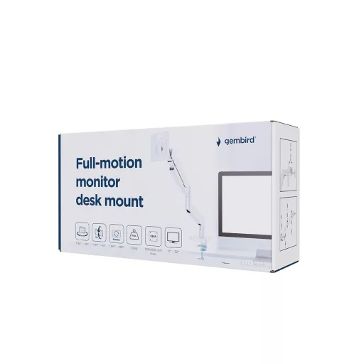 Gembird MA-DA1-04-W asztali TV konzol 81,3 cm (32") Fehér