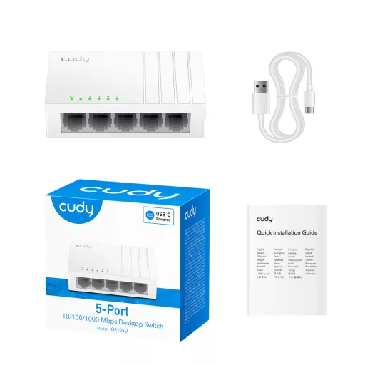 Cudy GS105U hálózati kapcsoló Beállítást nem igénylő (unmanaged) Gigabit Ethernet (10/100/1000) Fehér