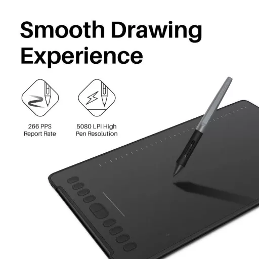 HUION H1161 digitális rajztábla Fekete 5080 lpi 279,4 x 174,6 mm USB