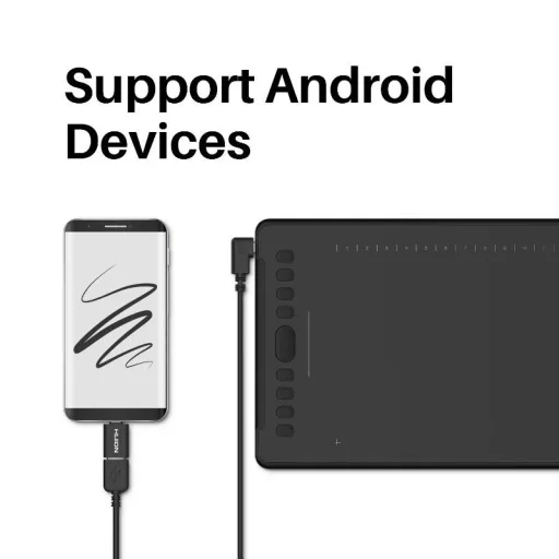 HUION H1161 digitális rajztábla Fekete 5080 lpi 279,4 x 174,6 mm USB