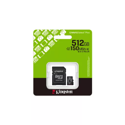 Kingston Technology Canvas Select Plus Gen3 512 GB MicroSDXC UHS-I Class 10