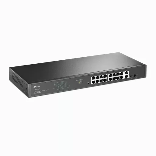TP-Link TL-SG1218MP hálózati kapcsoló Beállítást nem igénylő (unmanaged) Gigabit Ethernet (10/100/1000) Ethernet-áramellátás (PoE) támogatása 1U Fekete