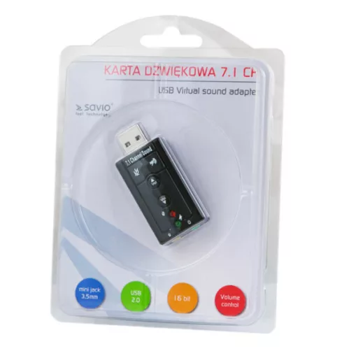 Savio AK-01 hangkártya 7.1 csatornák USB