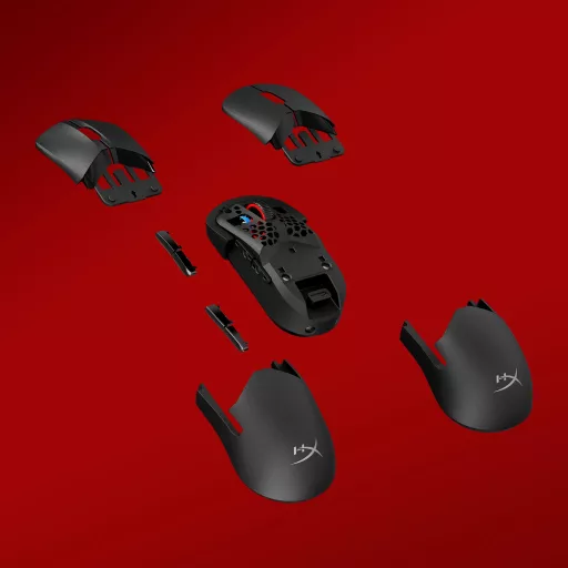 HyperX Pulsefire Saga Pro Wireless Gaming Mouse egér Játék Kétkezes RF Wireless + Bluetooth + USB Type-C Optikai 3200 DPI