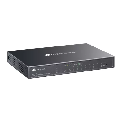 TP-Link Omada ES210GMP hálózati kapcsoló Vezérelt Gigabit Ethernet (10/100/1000) Ethernet-áramellátás (PoE) támogatása Fekete