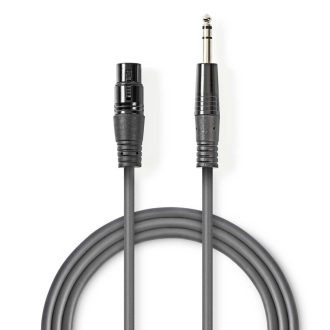  Nedis COTH15110GY15 audio kábel 1,5 M XLR (3-pin) 6.35mm Szürke