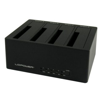   LC-Power LC-DOCK-U3-4B dokkoló állomás tárolóegységhez USB 3.2 Gen 1 (3.1 Gen 1) Type-A Fekete