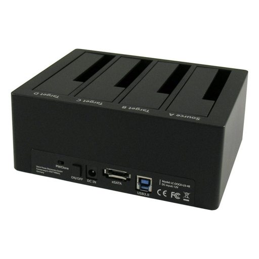 LC-Power LC-DOCK-U3-4B dokkoló állomás tárolóegységhez USB 3.2 Gen 1 (3.1 Gen 1) Type-A Fekete