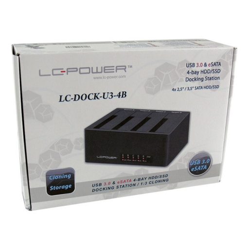 LC-Power LC-DOCK-U3-4B dokkoló állomás tárolóegységhez USB 3.2 Gen 1 (3.1 Gen 1) Type-A Fekete
