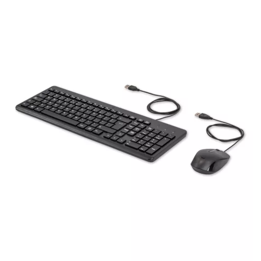 HP 150 Wired Mouse and Keyboard billentyűzet Egér mellékelve Univerzális USB QWERTY Angol Fekete