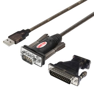 UNITEK Y-105A soros kábel Fekete 1,5 M USB A típus DB-9